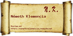 Németh Klemencia névjegykártya